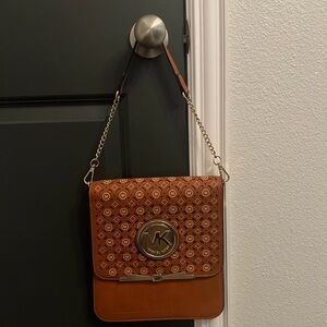 Michael Kors Tan Patterned Crossbody Bag